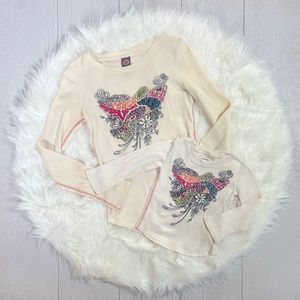 Mom + Me [Lucky Brand] Matching Embroidered Thermal Waffle Knit Tee | Small 3